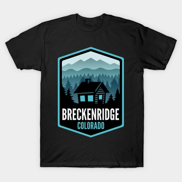 Breckenridge Colorado Mountain Town Cabin T-Shirt by HalpinDesign